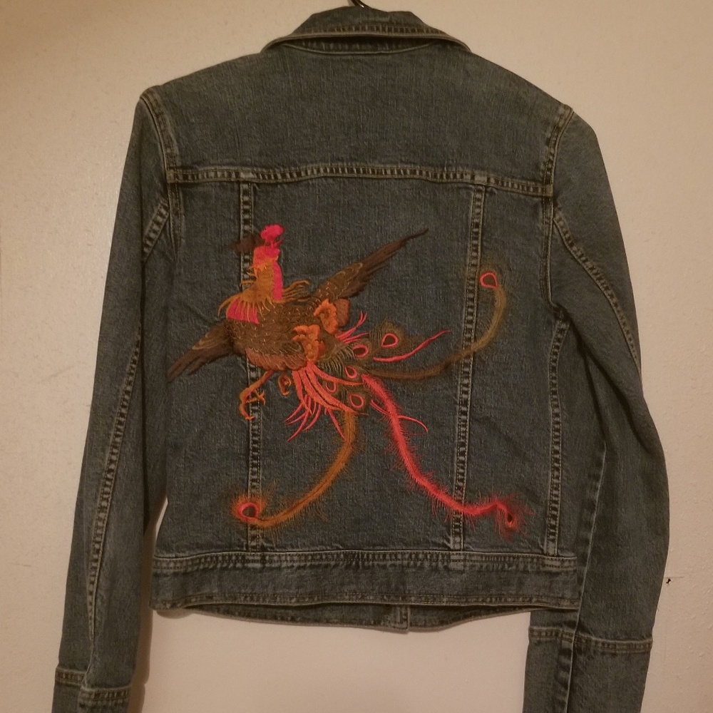 DKNY Embroidered Denim Jacket